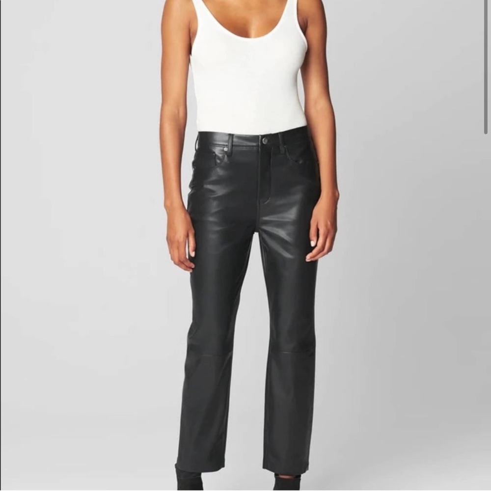 BLANKNYC Vegan Leather Straight Leg Baxter Pant in Need You Tonight
